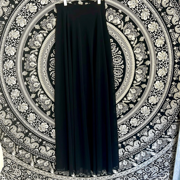 Faust maxi skirt A-shape France Paris vintage very long size S black - Picture 3 of 13